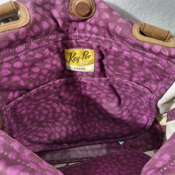 Fossil Multicolor Tree Nature Print Coated Canvas Tote Shoulder Bag - Picture 4 of 12